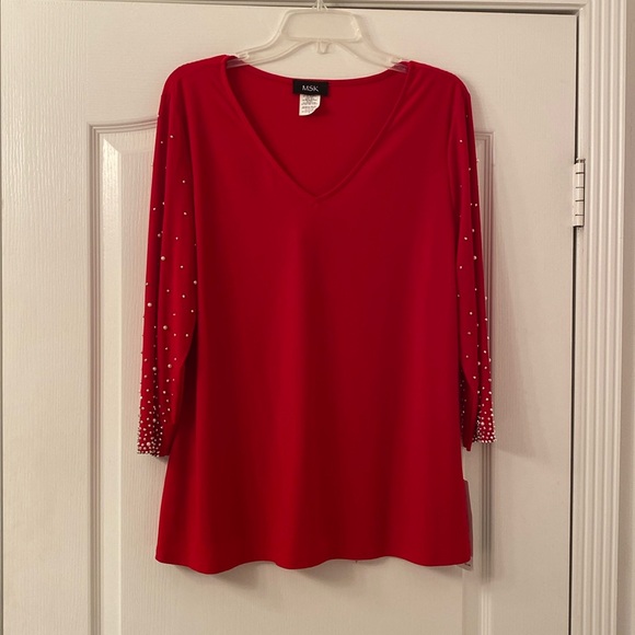 Msk red beaded top size xl NEW - Picture 2 of 9